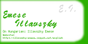 emese illavszky business card